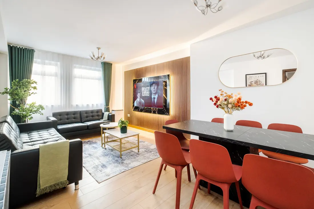 Open plan living and dining room